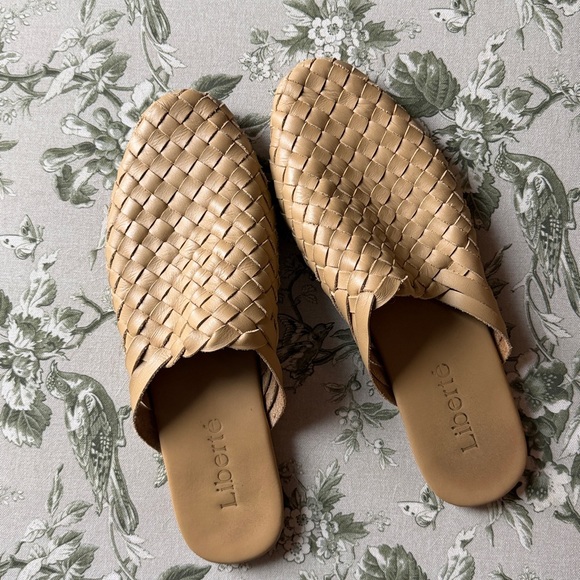 Liberté Tulum Woven Leather Mule Slides | Tan Leather | Size 11 - Picture 5 of 9